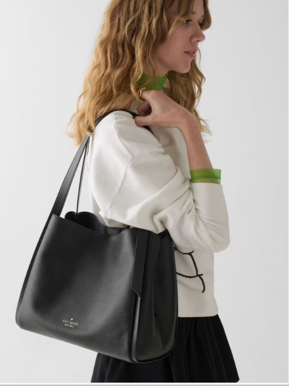 NEW! kate spade KNOTT STRAW LARGE CARRYALL BAG gold/natural - Picture 6 of 6